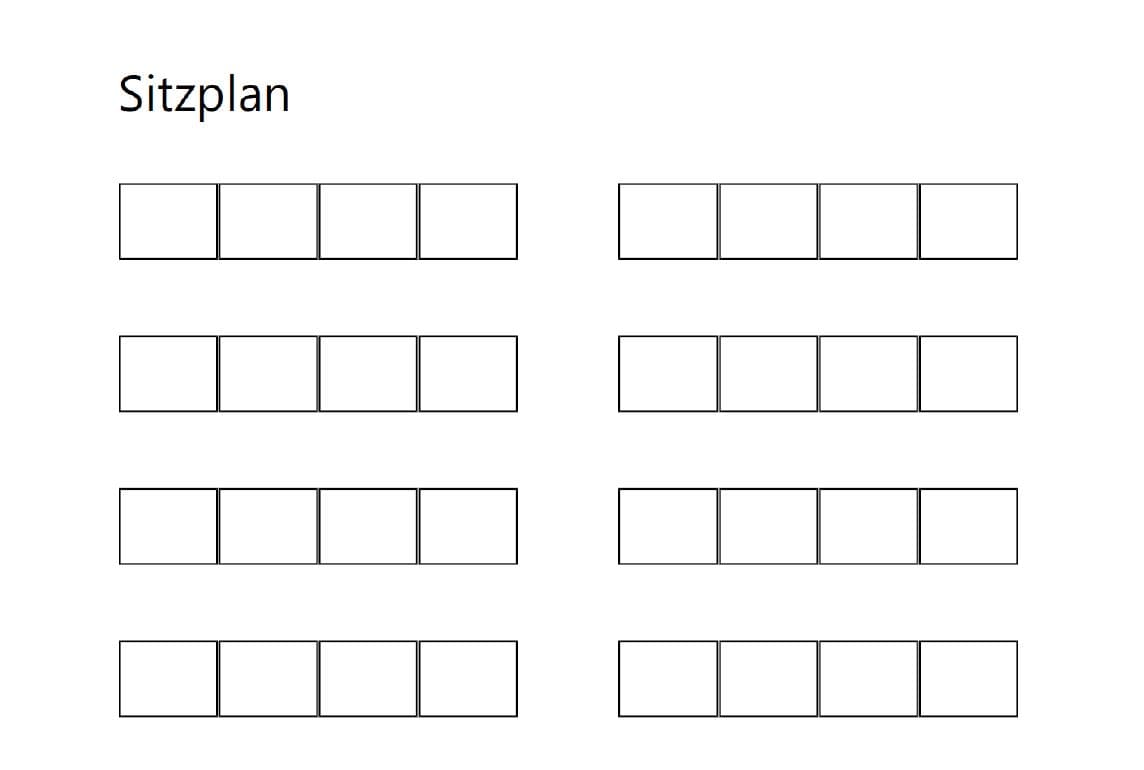 Beispielsitzordnung Klassenraum