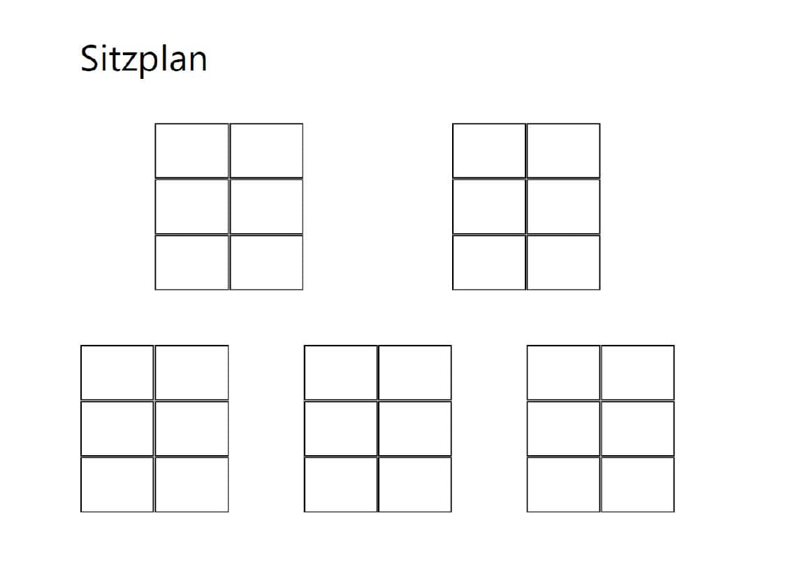 Beispielsitzordnung Klassenraum