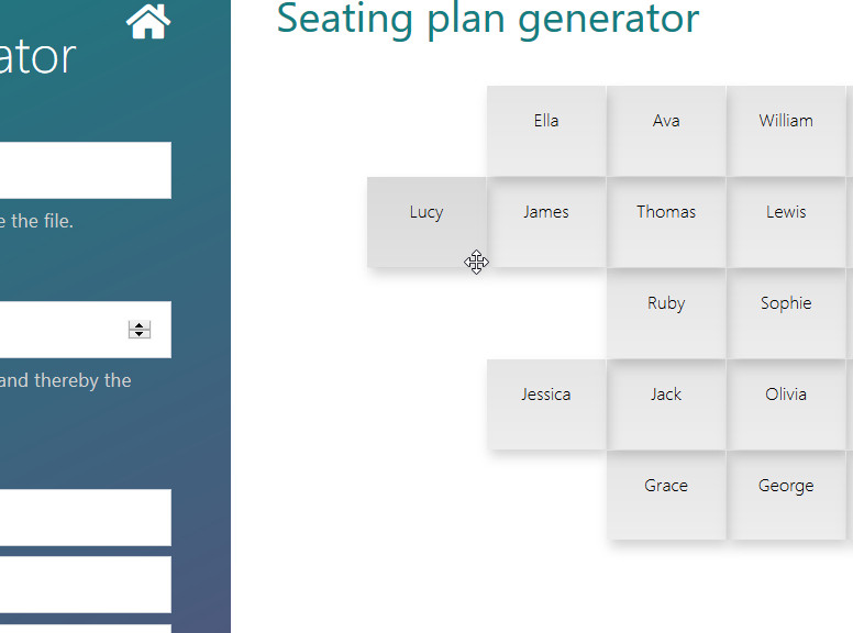 Create Seating arrangement using Drag-and-Drop