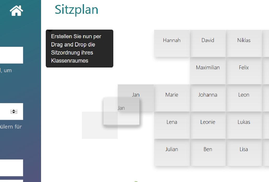 Sitzplan per Drag-and-Drop erstellen