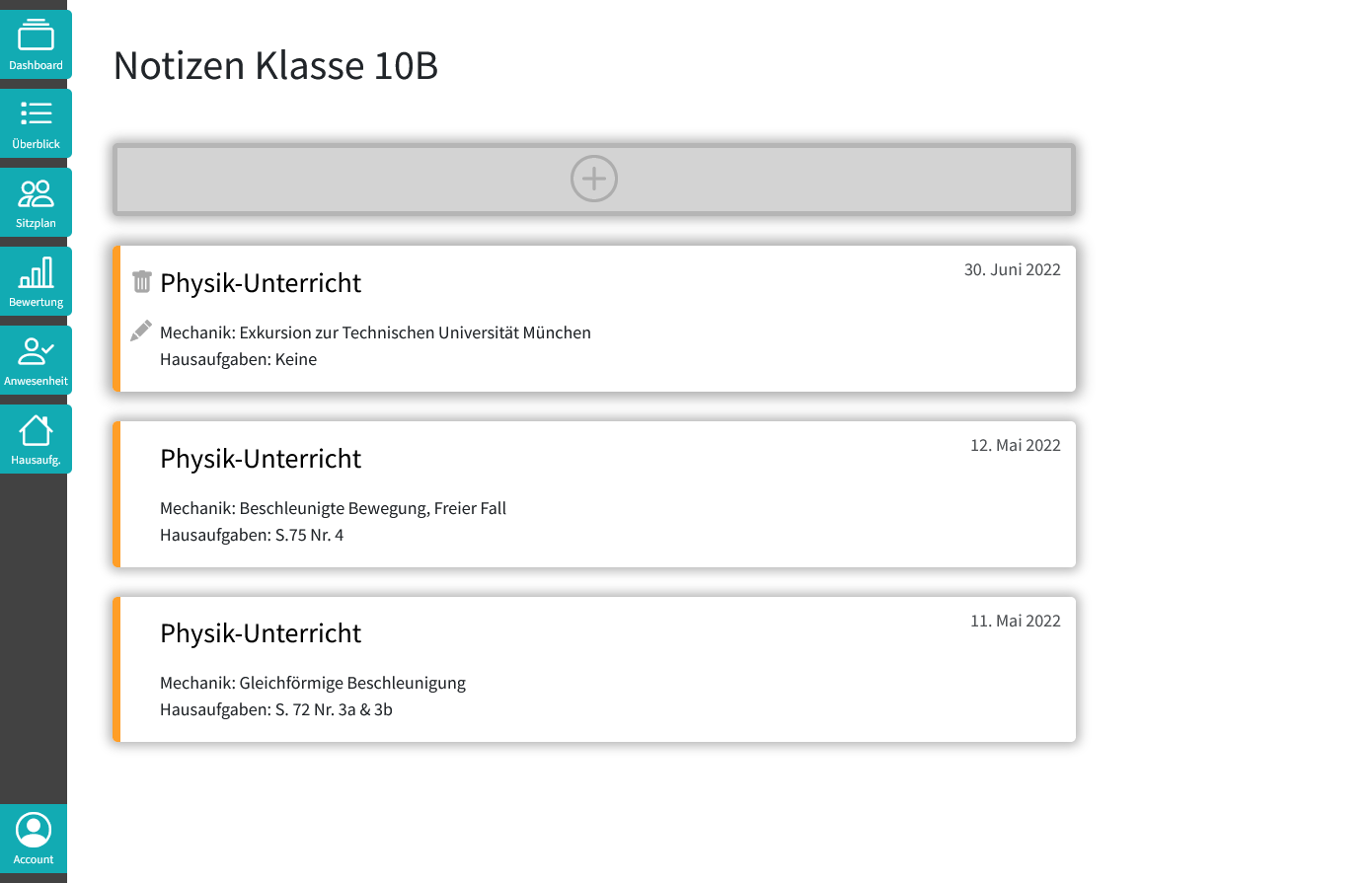 Preview der Clamana App (Tool für Lehrer)