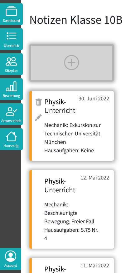 Preview der Clamana App (Tool für Lehrer)